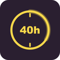 40 hours Process and Model Support icon: clock showing 40h